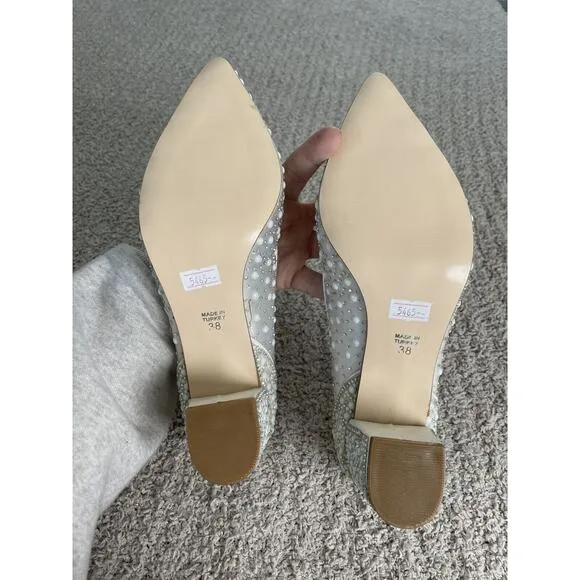 Bridal Smilee Heels 5465 Pearl Size 38 / US 8 Wedding Glam Pearl Formal Shoes