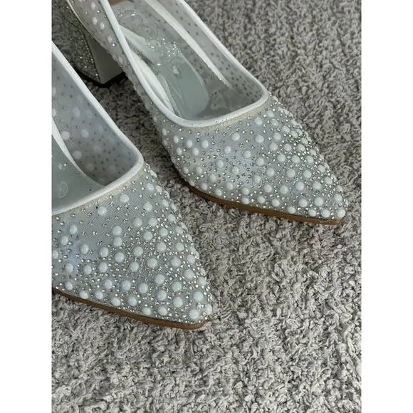 Bridal Smilee Heels 5465 Pearl Size 38 / US 8 Wedding Glam Pearl Formal Shoes