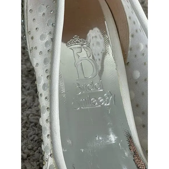 Bridal Smilee Heels 5465 Pearl Size 38 / US 8 Wedding Glam Pearl Formal Shoes