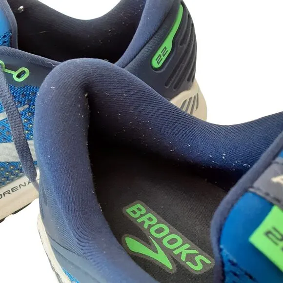 Brooks Adrenaline GTS 22 Mens Running Shoes Blue Mesh Training Sneakers Men 12.5