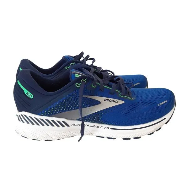 Brooks Adrenaline GTS 22 Mens Running Shoes Blue Mesh Training Sneakers Men 12.5
