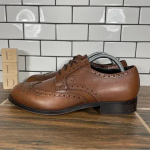 Brooks Brothers 1818 Wingtip Mens Size 8.5 Shoes Brown Leather Dress Brogue