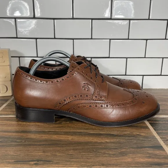 Brooks Brothers 1818 Wingtip Mens Size 8.5 Shoes Brown Leather Dress Brogue