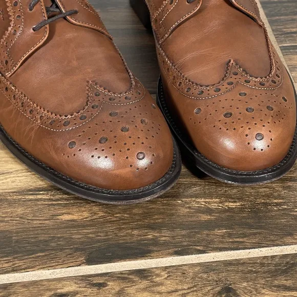 Brooks Brothers 1818 Wingtip Mens Size 8.5 Shoes Brown Leather Dress Brogue