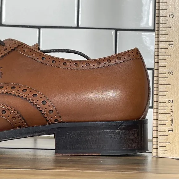 Brooks Brothers 1818 Wingtip Mens Size 8.5 Shoes Brown Leather Dress Brogue