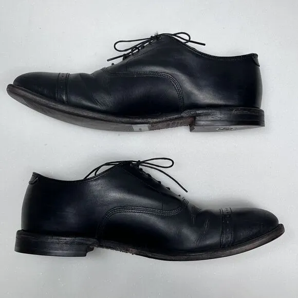 Brooks Brothers Black Leather Cap Toe Oxford Dress Shoes Mens 9 Made in USA