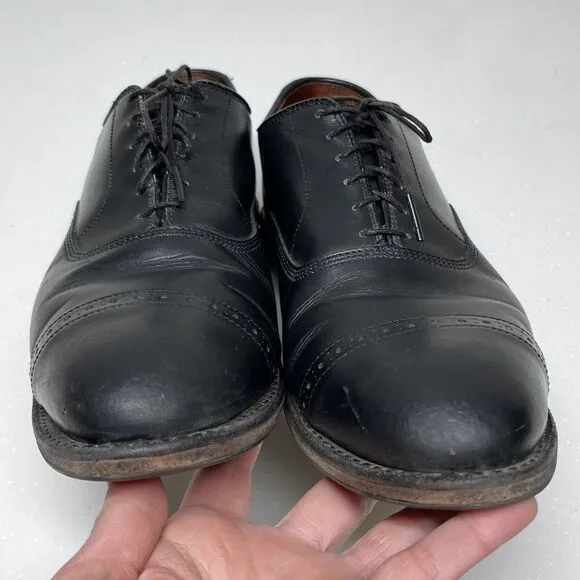 Brooks Brothers Black Leather Cap Toe Oxford Dress Shoes Mens 9 Made in USA