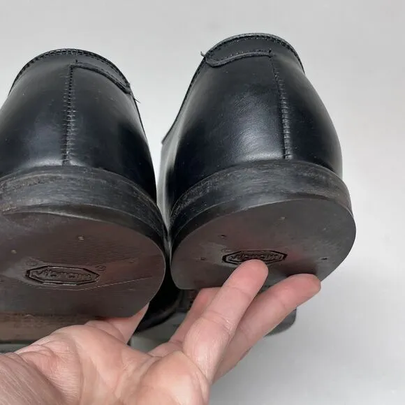 Brooks Brothers Black Leather Cap Toe Oxford Dress Shoes Mens 9 Made in USA