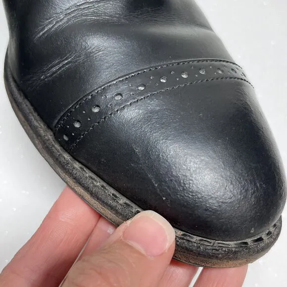 Brooks Brothers Black Leather Cap Toe Oxford Dress Shoes Mens 9 Made in USA