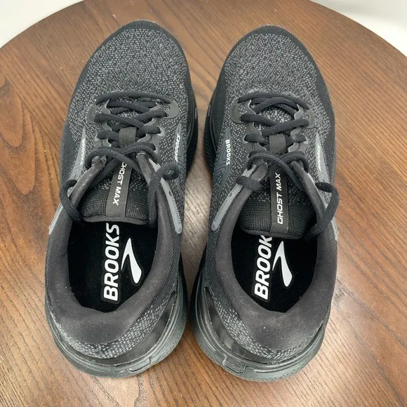 Brooks Ghost Max Shoe Women 9.5 2E Extra Wide Black Athletic Sneaker 1203952E020