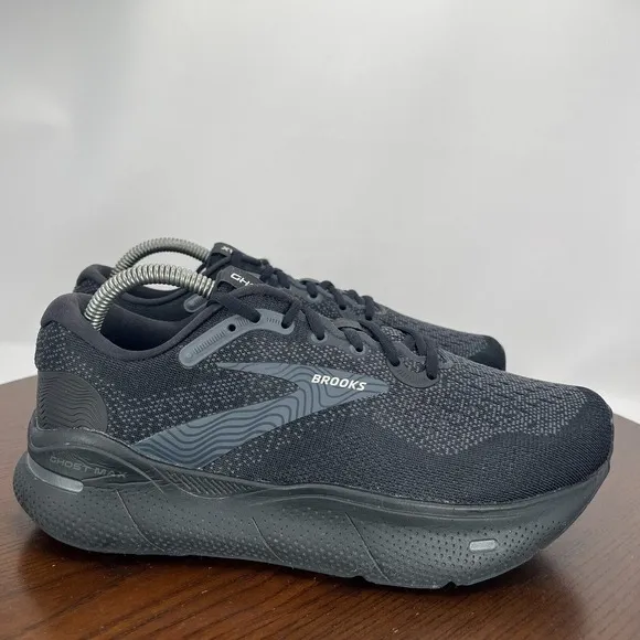 Brooks Ghost Max Shoe Women 9.5 2E Extra Wide Black Athletic Sneaker 1203952E020
