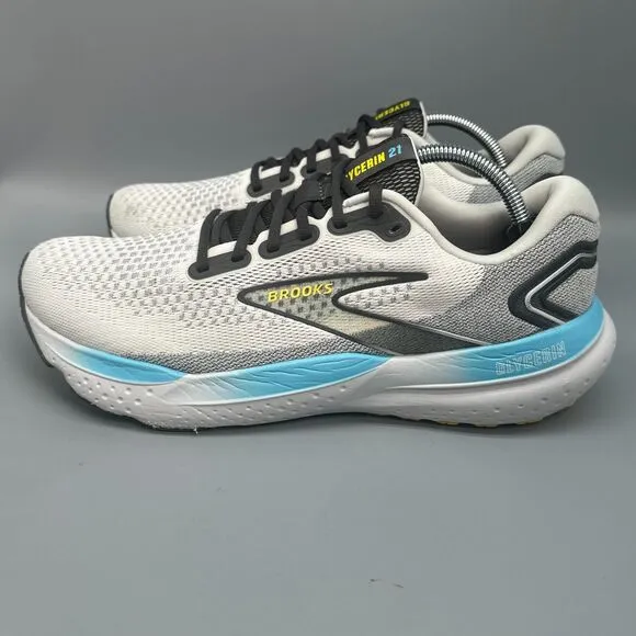 Brooks Glycerin 21 Mens 11.5 Gray Coconut Forged Iron Athletic Sneakers Lace Low