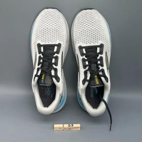 Brooks Glycerin 21 Mens 11.5 Gray Coconut Forged Iron Athletic Sneakers Lace Low
