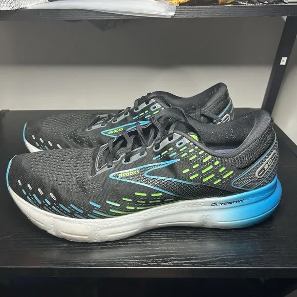 Brooks Mens Glycerin 20 1103821D006 Black Running Shoes Sneakers Size 15 D