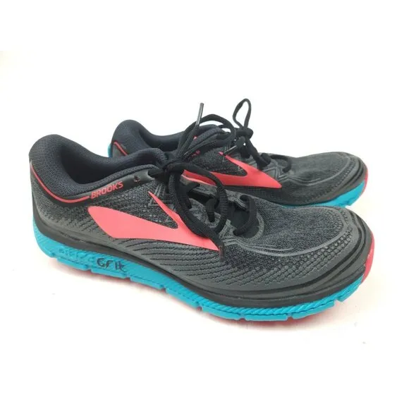 Brooks Womens Pure Grit 6 1202481B014 Black Running Shoes Sneakers Size 9 Medium