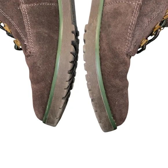 Brown Suede Lace-Up Boots