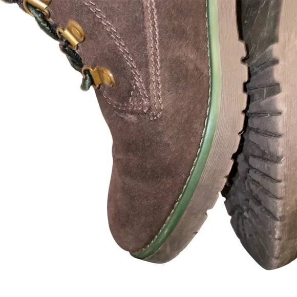 Brown Suede Lace-Up Boots