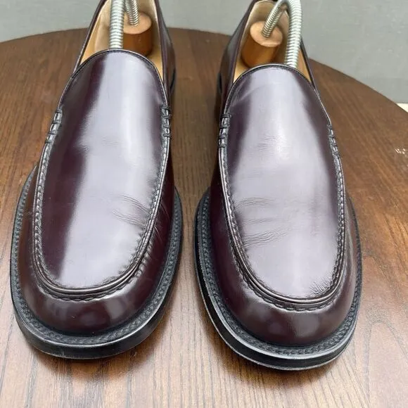 Bruno Magli Loafer Shoes Men's 8 Purple‎ Red Pattend Leather Moc Toe Dress