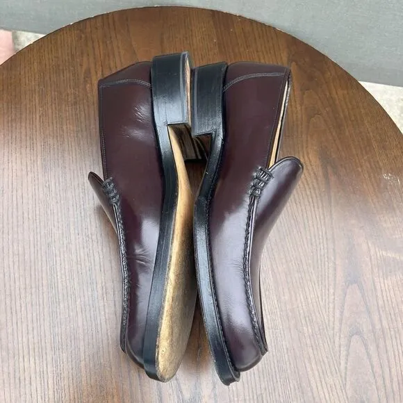 Bruno Magli Loafer Shoes Men's 8 Purple‎ Red Pattend Leather Moc Toe Dress