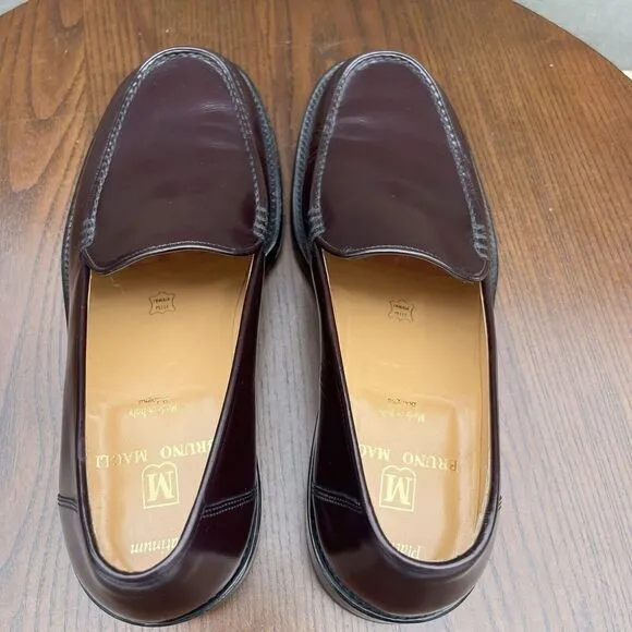 Bruno Magli Loafer Shoes Men's 8 Purple‎ Red Pattend Leather Moc Toe Dress