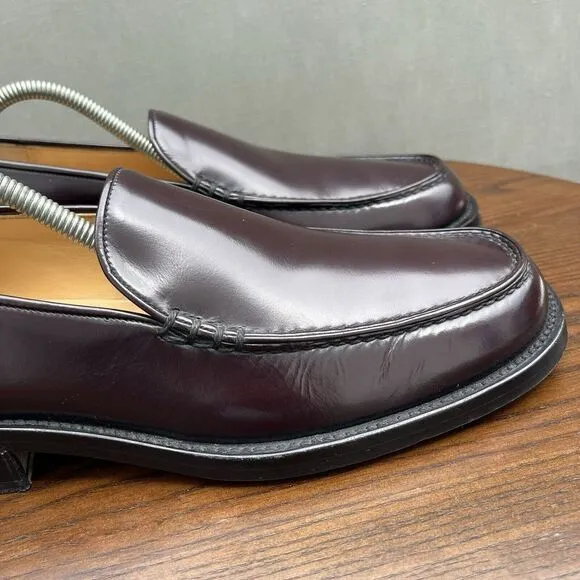 Bruno Magli Loafer Shoes Men's 8 Purple‎ Red Pattend Leather Moc Toe Dress