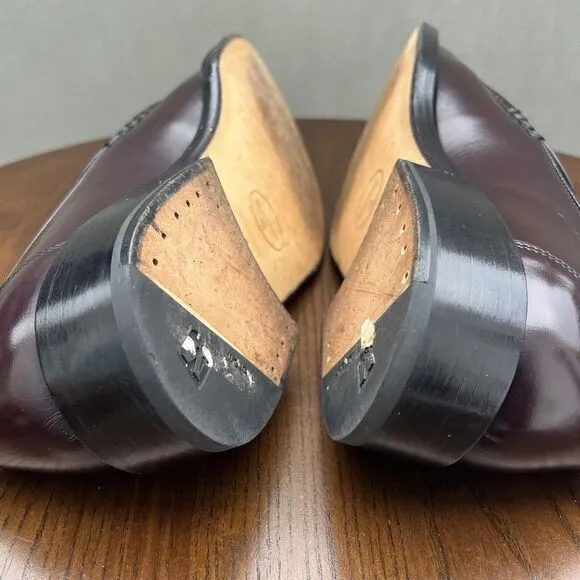 Bruno Magli Loafer Shoes Men's 8 Purple‎ Red Pattend Leather Moc Toe Dress
