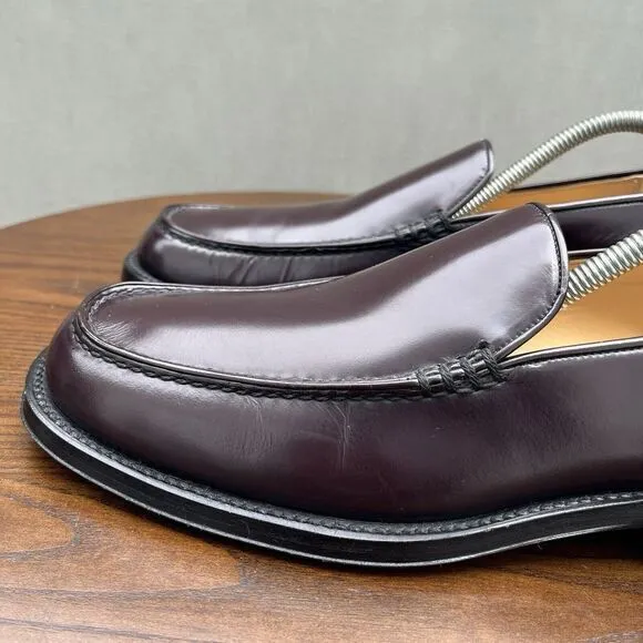 Bruno Magli Loafer Shoes Men's 8 Purple‎ Red Pattend Leather Moc Toe Dress