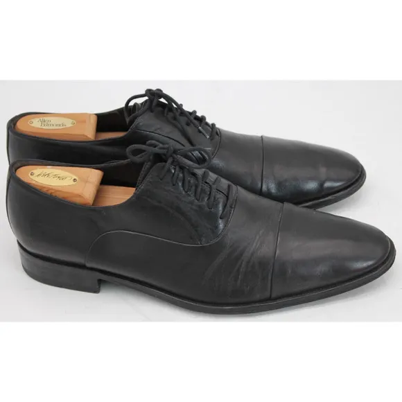 Bruno Magli Locascio Black Nappa Cap Toe Oxford Shoes Made In Italy Size 11.5