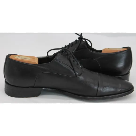 Bruno Magli Locascio Black Nappa Cap Toe Oxford Shoes Made In Italy Size 11.5