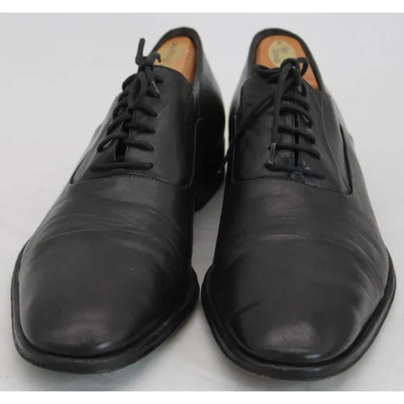 Bruno Magli Locascio Black Nappa Cap Toe Oxford Shoes Made In Italy Size 11.5