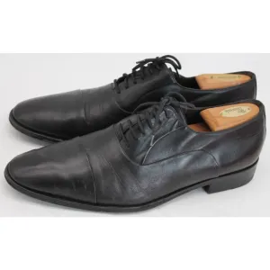 Bruno Magli Locascio Black Nappa Cap Toe Oxford Shoes Made In Italy Size 11.5