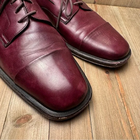 Bruno Magli Men’s Cordovan Lace Up Branson Toe Cap Oxford Dress Shoes size 8