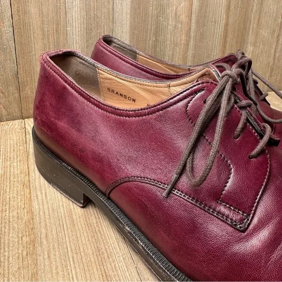 Bruno Magli Men’s Cordovan Lace Up Branson Toe Cap Oxford Dress Shoes size 8