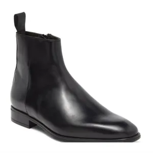 Bruno Magli Milton Black Leather Zipper Casual Dress Boots...Size 11.5