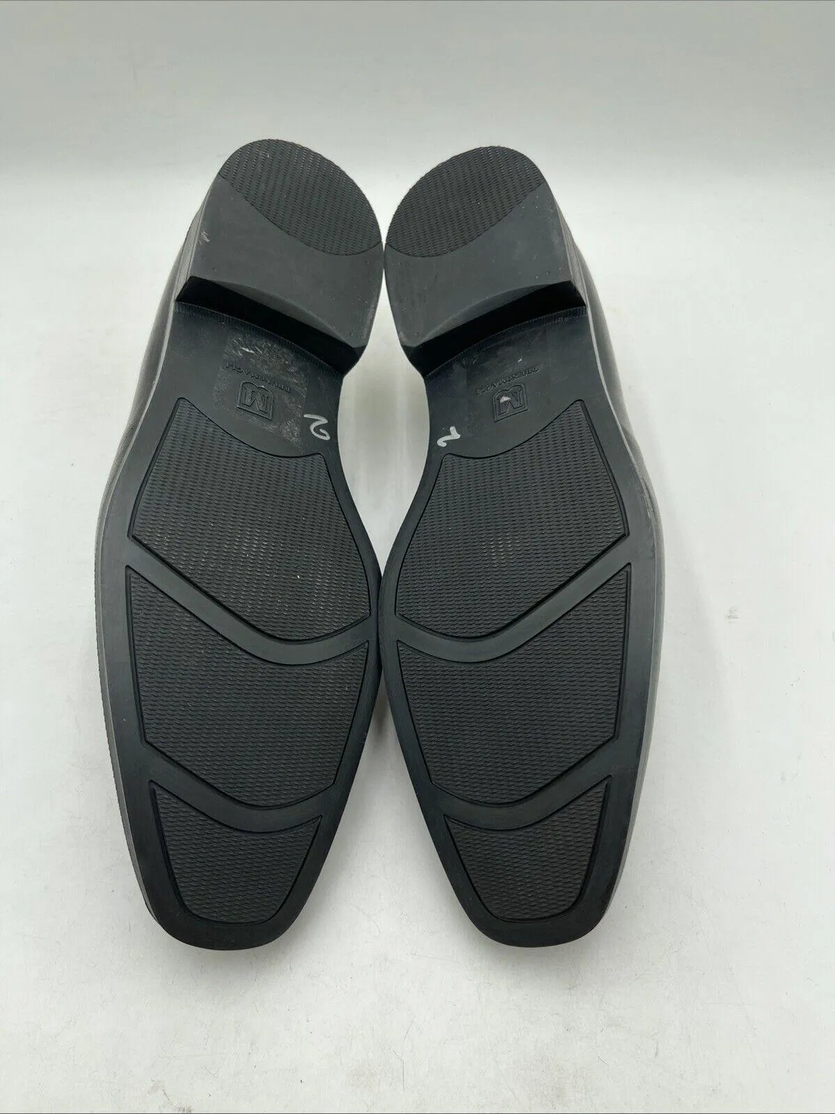 Bruno Magli PIVETTO Black Leather Square Toe Slip On Penny Loafers Men’s 9.5 M - Very Good