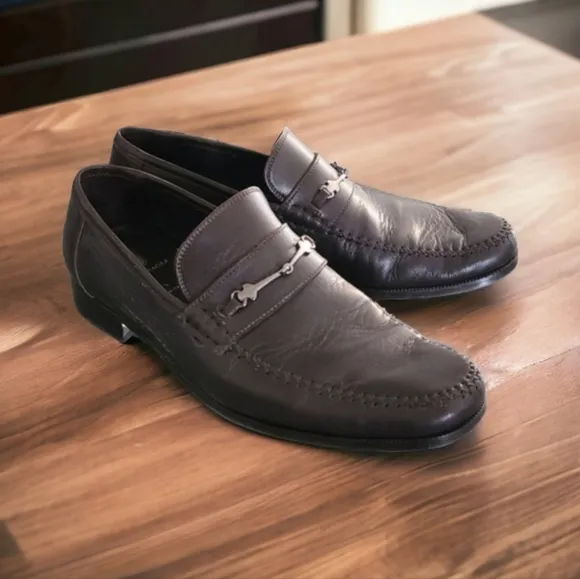 BRUNO MAGLI Vtg Pittore Horsebit Brown Leather Loafers 11.5 Flats Dress Shoes