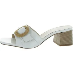 Bruno Magli Womens Page White Slip On Open Toe Casual Mule Sandals New