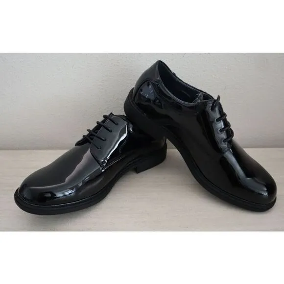 Bruno Marc Men's Sz 9.5 Black Patent Downing-02 Formal Lace-Up Dress Shoes