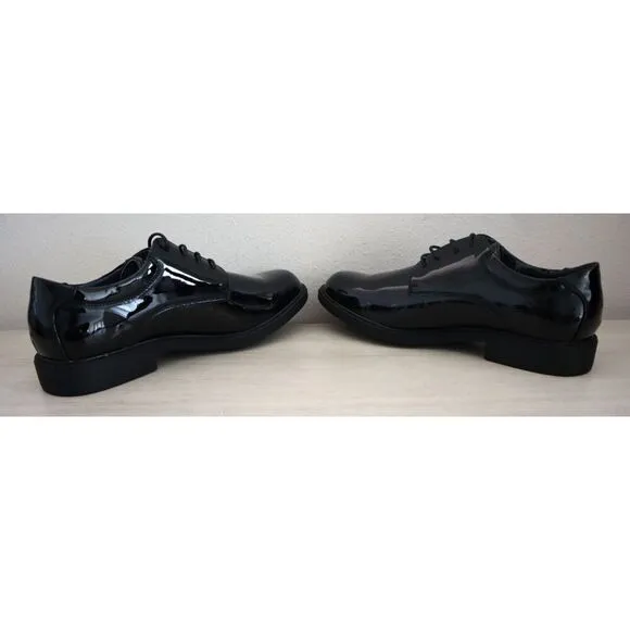 Bruno Marc Men's Sz 9.5 Black Patent Downing-02 Formal Lace-Up Dress Shoes