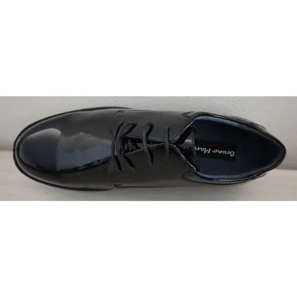 Bruno Marc Men's Sz 9.5 Black Patent Downing-02 Formal Lace-Up Dress Shoes