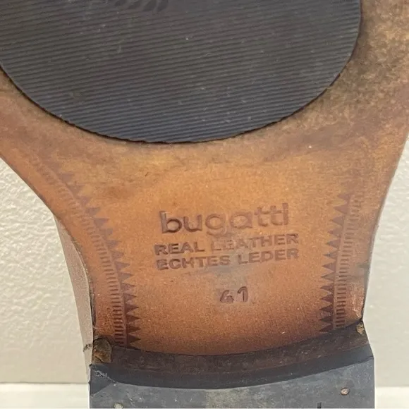 Bugatti Real Leather Dress Shoes Lace Up Brown Sz 7.5