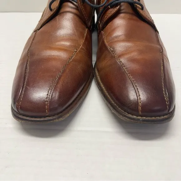 Bugatti Real Leather Dress Shoes Lace Up Brown Sz 7.5