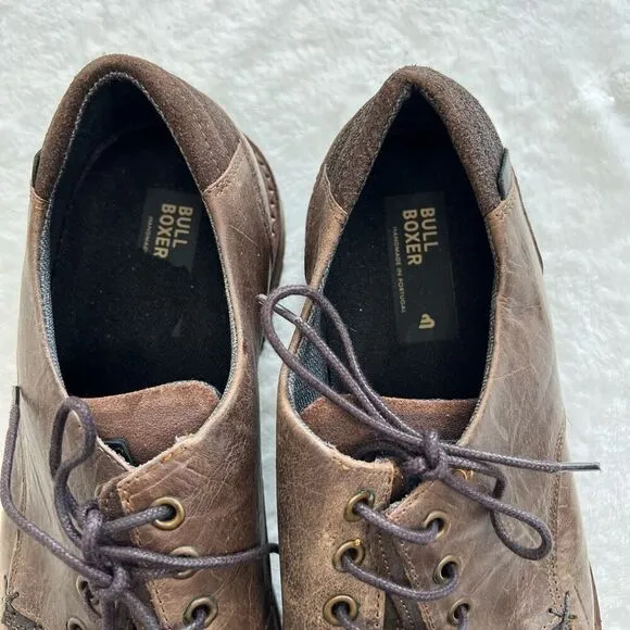 Bullboxer Brown Lace Up Mens Dress Derby Shoes 44