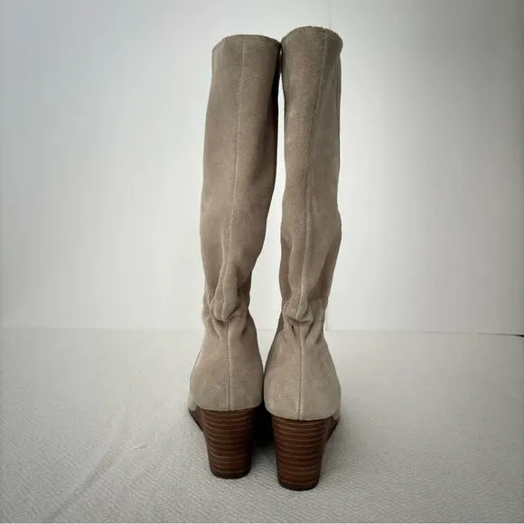 Bundle of 2 Sole Society So-Deannah Mid Calf Slouchy Tan Wedge Boots,  Size 5