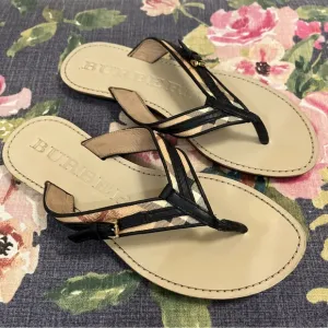 Burberry Aldermary Haymarket Flip flop sandals size 38