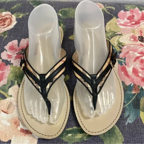 Burberry Aldermary Haymarket Flip flop sandals size 38