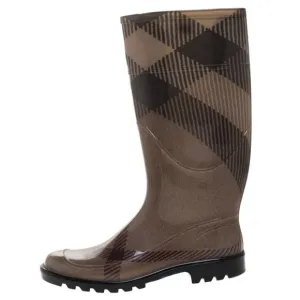 Burberry Beige/Brown Rubber Rain Boots
