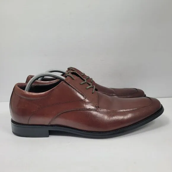 Calibrate Msryan Men's Brown Leather Lace-Up Dress Shoes US Size 11.5