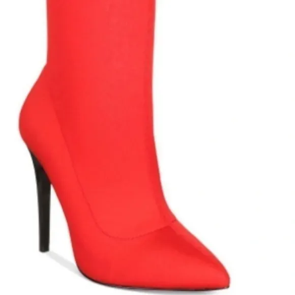 Call It Spring Red Hailassi Pointed Toe Pull On Ankle Boots Size 10.