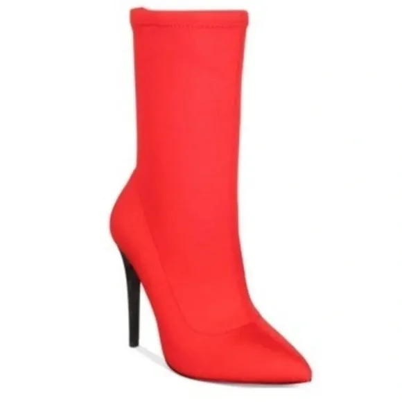 Call It Spring Red Hailassi Pointed Toe Pull On Ankle Boots Size 10.